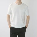 Tシャツ メンズ 半袖 涼感 テンセル ニット クルーネック 無地 夏 サマーニット トップス カットソー 男性用 上品 高品質 ベーシック シンプル 着回し ひんやり 冷感素材 接触冷感 おしゃれ きれいめ カジュアル