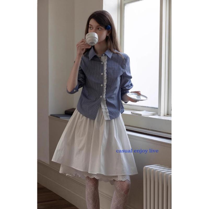 スカート レディース フレンチスタイル レース 切り替え ホワイト ハイウエスト Aライン ティアード ミニ丈 ウエストゴム スタイルアップ ゆったり デザイン 春夏 カジュアル