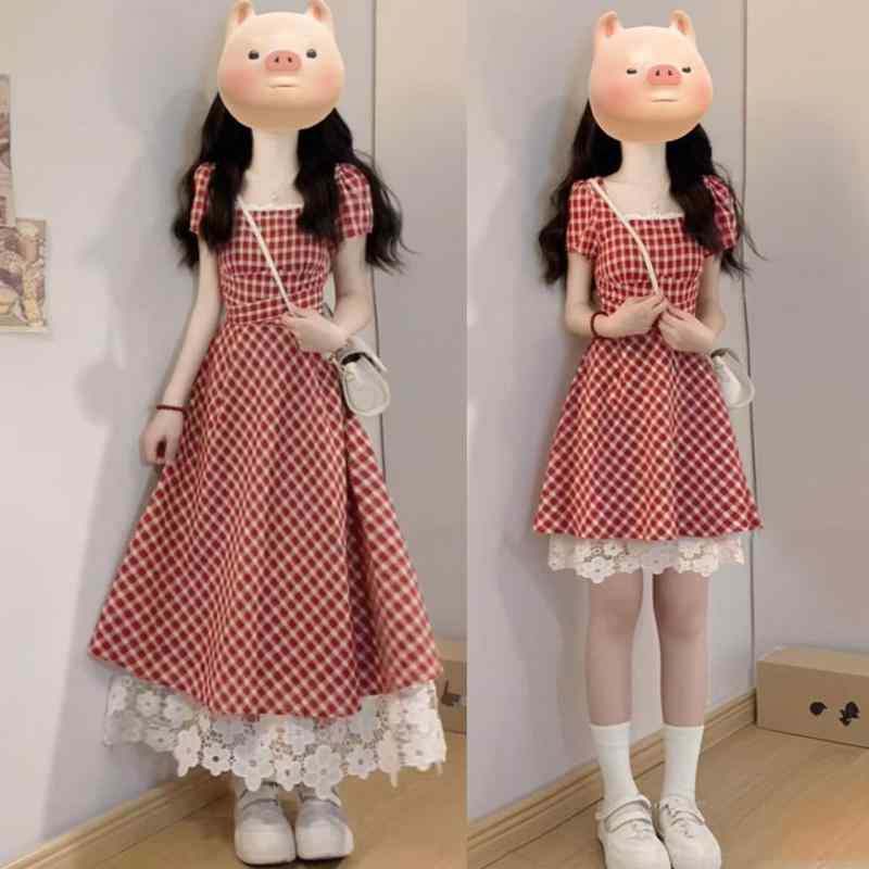 ワンピース 春夏 フレンチスタイル フェミニン Aライン フレア 美肌見え レース切り替え 桔梗 初恋風 エレガント 上品 デート お出かけ フォーマル