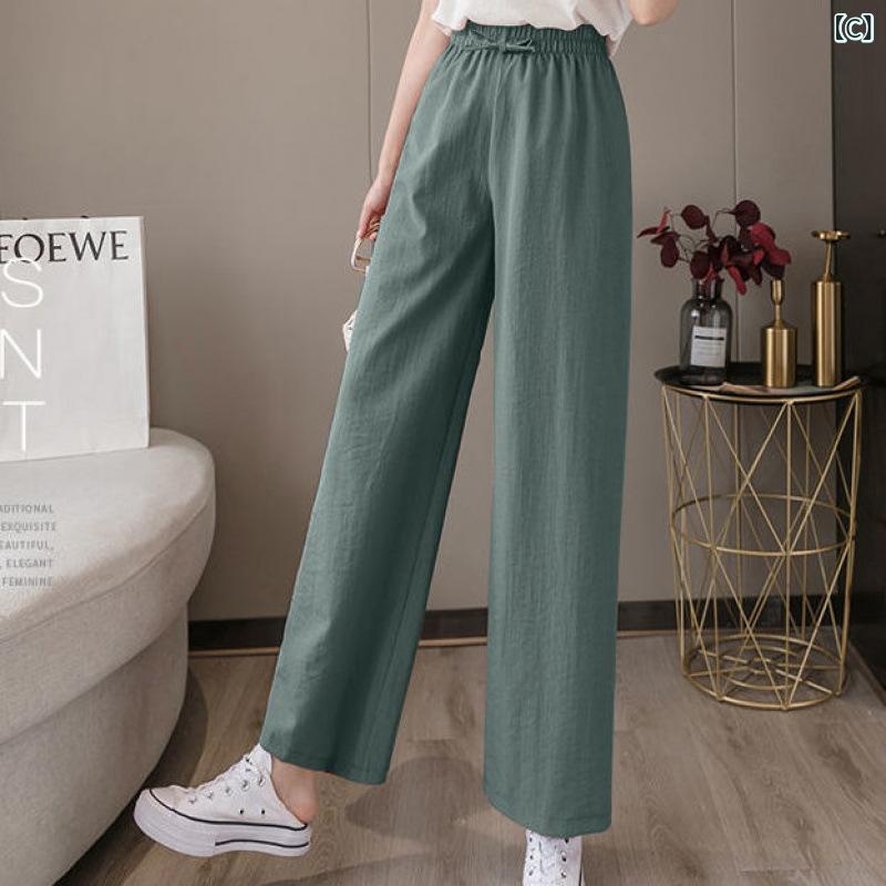 ワイドパンツ レディース 春 夏 秋 冬 ハイウエスト ゆったり 体型カバー 美脚効果 ウエストゴム カジュアル きれいめ 大人 おしゃれ 無地 楽ちん ロングパンツ 通勤 オフィス ナチュラル 旅行