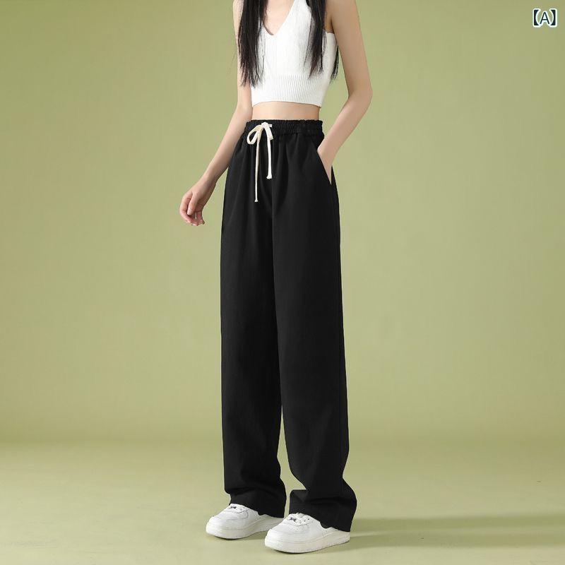 ワイドパンツ レディース 春 夏 秋 冬 ハイウエスト ゆったり 体型カバー 美脚効果 ウエストゴム カジュアル きれいめ 大人 おしゃれ 無地 楽ちん ロングパンツ 通勤 オフィス ナチュラル 旅行