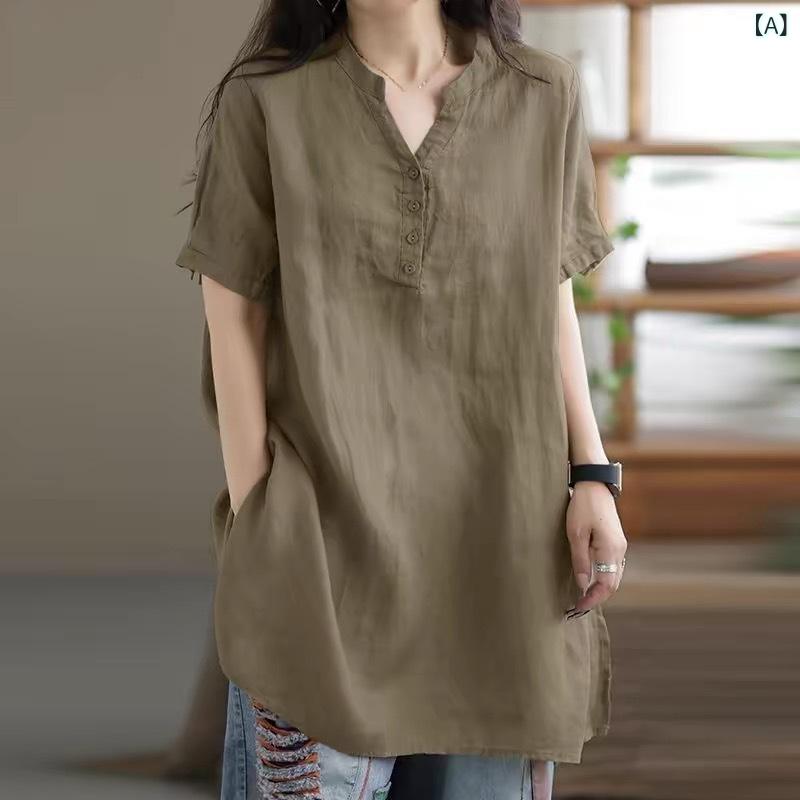 リネン ワンピース 夏 ゆったり ロングワンピース レディース 体型カバー 無地 綿麻素材 接触冷感 涼しい ナチュラル 半袖 ノースリーブ 大人カジュアル 春夏