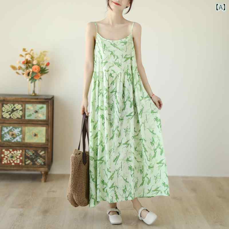 リネン ワンピース 夏 ゆったり 綿麻混 ロング丈 ノースリーブ 体型カバー きれいめ 大人女子 通勤にも◎ 涼感素材 ナチュラル 上品シルエット 大きめサイズ