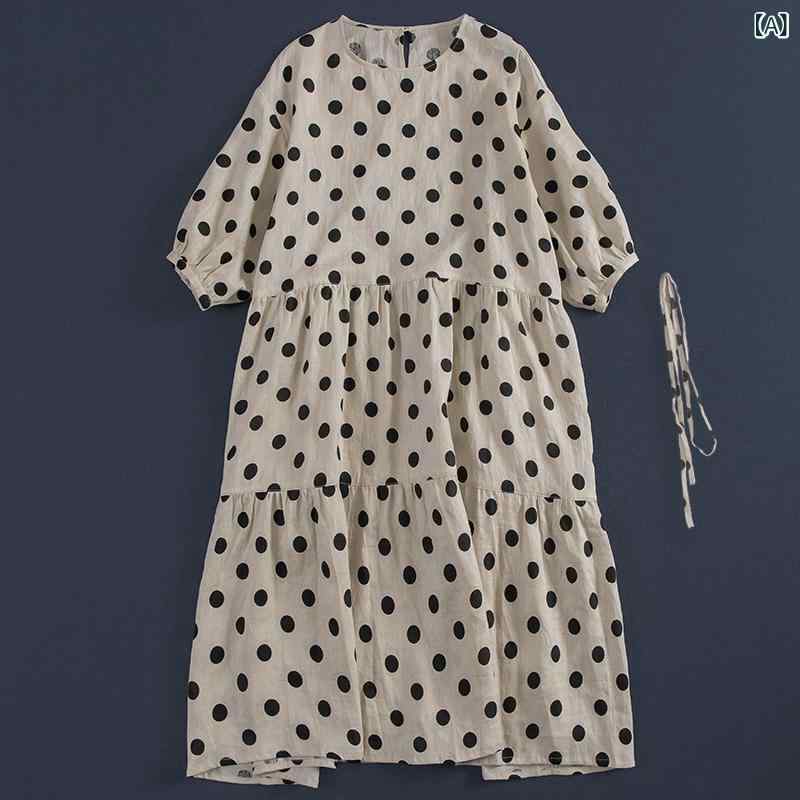 リネン ワンピース 夏 ゆったり 綿麻混 ロング丈 ノースリーブ 体型カバー きれいめ 大人女子 通勤にも◎ 涼感素材 ナチュラル 上品シルエット 大きめサイズ