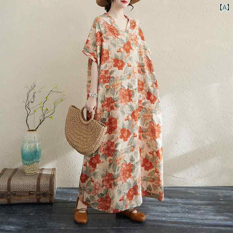 リネン ワンピース 夏 ゆったり レディース ロング丈 ノースリーブ 無地 綿麻素材 体型カバー 涼しい 通気性 春夏 マキシ丈ワンピース ナチュラル きれいめ