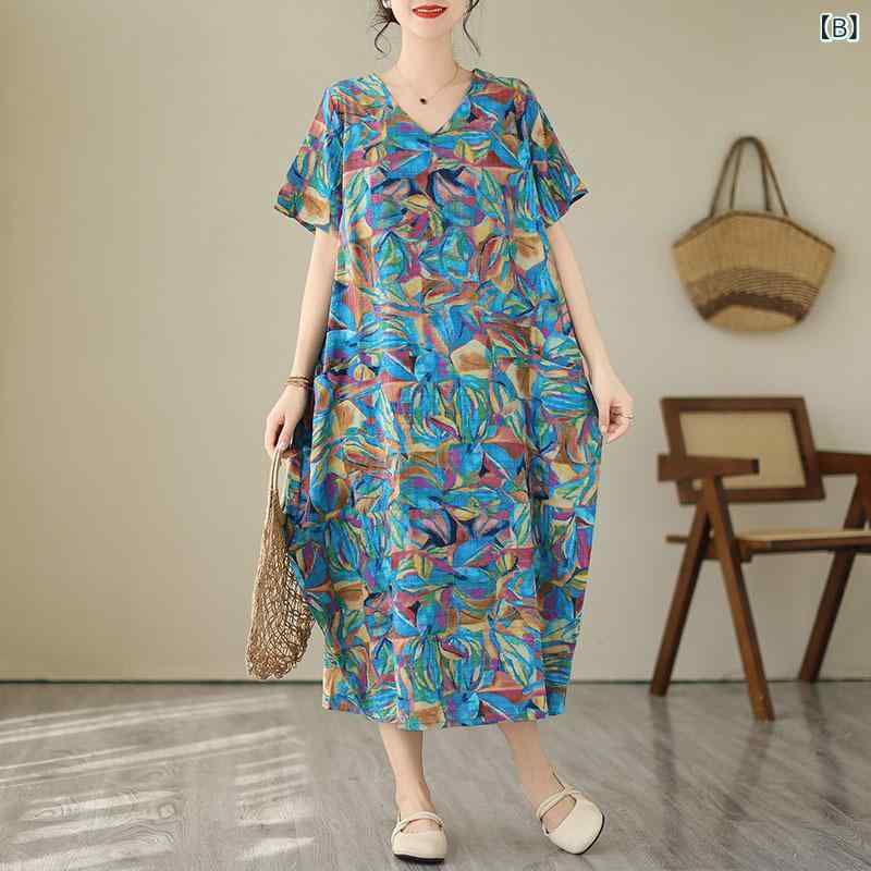 リネン ワンピース 夏 ゆったり レディース ロング丈 ノースリーブ 無地 綿麻素材 体型カバー 涼しい 通気性 春夏 マキシ丈ワンピース ナチュラル きれいめ