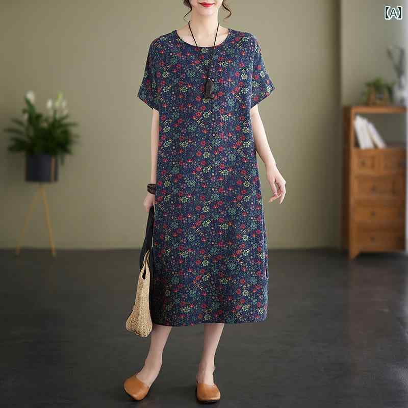 リネン ワンピース 夏 ゆったり レディース ロング丈 ノースリーブ 無地 綿麻素材 体型カバー 涼しい 通気性 春夏 マキシ丈ワンピース ナチュラル きれいめ