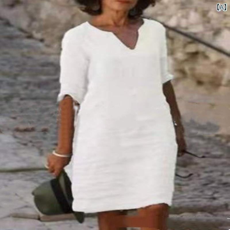 リネン ワンピース 夏 ゆったり ノースリーブ ロング レディース 体型カバー 接触冷感 涼しい 綿麻混素材 ナチュラル 無地 大きいサイズ 春夏ワンピ