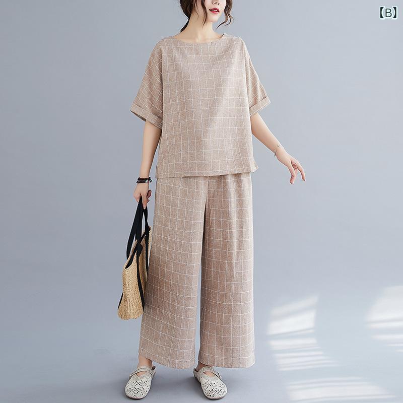 リネン ワンピース 夏 ゆったり 半袖 ロングワンピース 綿麻混素材 きれいめ 涼感 接触冷感 体型カバー 無地 ナチュラル 大きめサイズ 30代 40代 50代対応