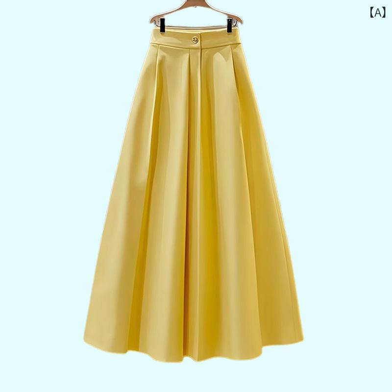 プリーツスカートロングマキシ丈レデ...