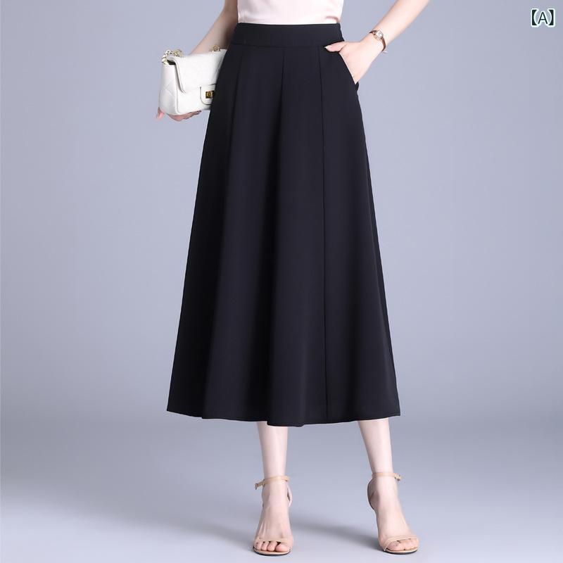 プリーツスカートロング無地Aライン...