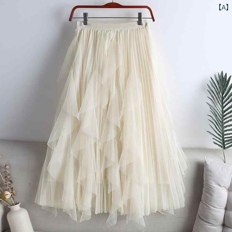 プリーツスカートロングウエストゴム...