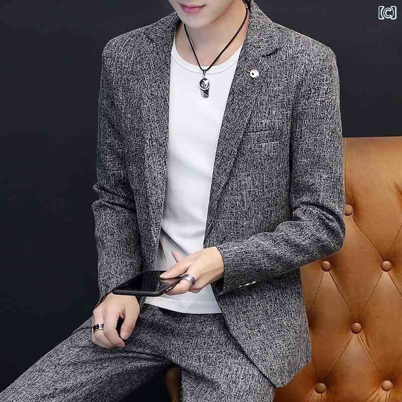 メンズ ビジネススーツ 結婚式 二次会 スーツセット 細身 ストレッチ 着心地良い カジュアルスーツとしても 春秋冬 2025新作
