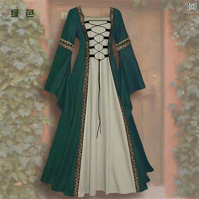 ゴシック ドレス 黒 ロングワンピース レディース レース付き 長袖 ハイネック 上品 クラシカル パンク系 地雷系 2025新作(x5)