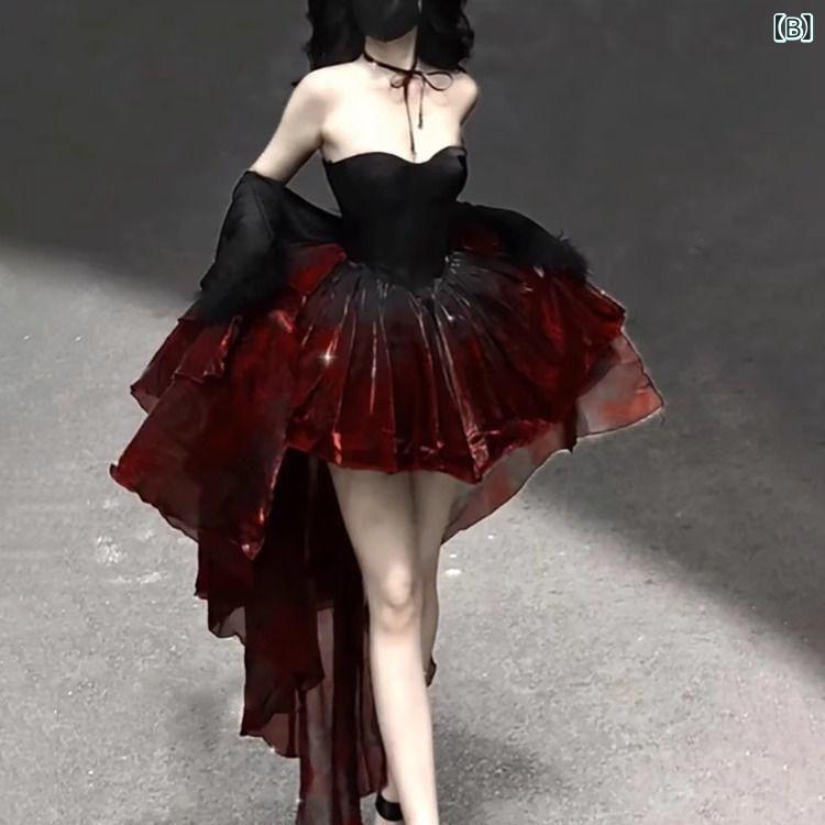 ゴシック ドレス 黒 ロングワンピース レディース レース付き 長袖 ハイネック 上品 クラシカル パンク系 地雷系 2025新作