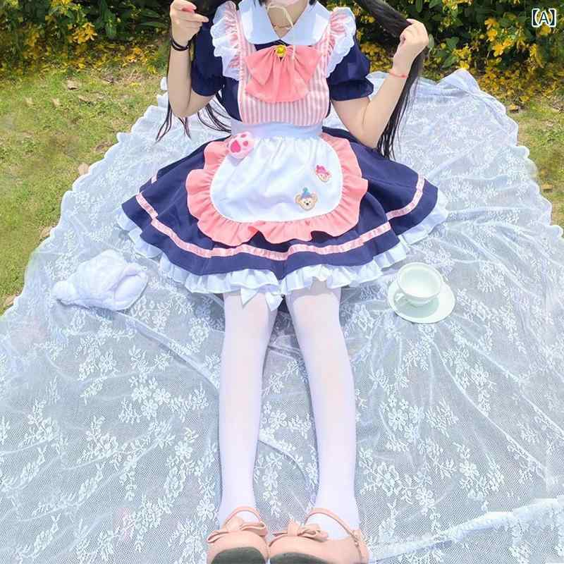メイド服 大きいサイズ コスプレ カチューシャ付き 長袖 ミニ丈 可愛い エプロン付き レディース ハロウィン 仮装 コスチューム 2025新作