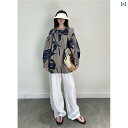 レディース 長袖 半袖 パフスリーブシャツ きれいめ 大人 上品 JN 江南 風 ! 戸棚の 上の 2 k 塩 可の 甘い 府の 絹の 綿の チューリップの プリントの 丸 首の 泡の 袖の 子供の シャツの シャツ