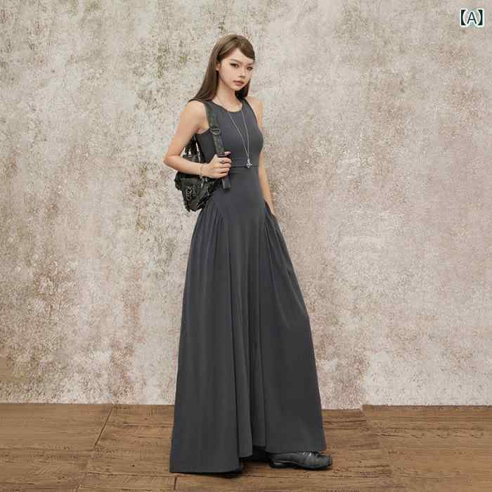 サロペットワンピース レディース Vネック 春夏 大人可愛い おしゃれ ロング丈 体型カバー ゆったり オーバーオール デニムorリネン素材 マタニティ リラックス感満載 着回し抜群