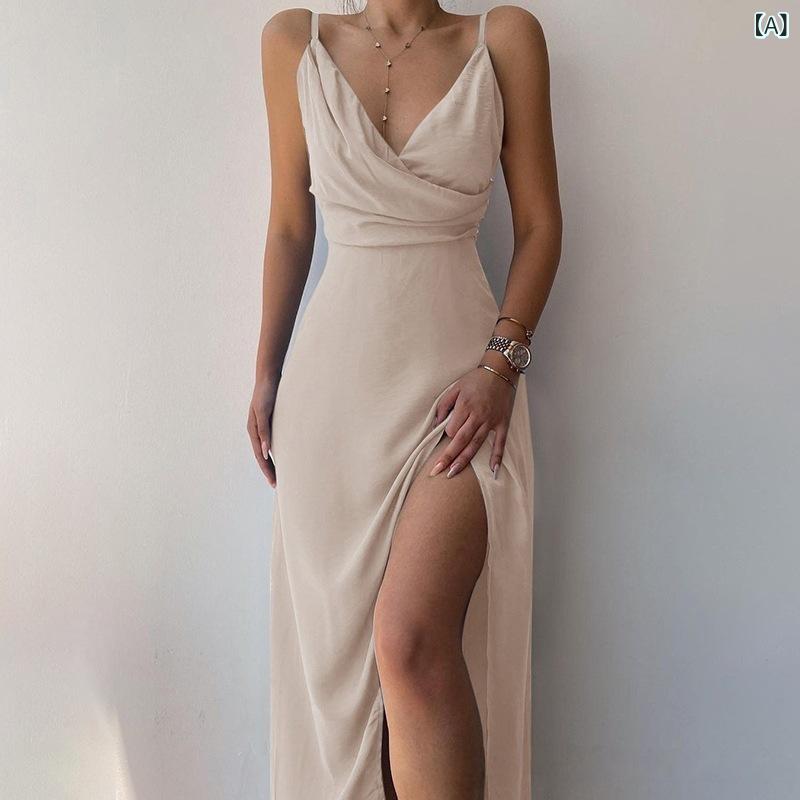 サロペットワンピース レディース Vネック 春夏 大人可愛い おしゃれ ロング丈 体型カバー ゆったり オーバーオール デニムorリネン素材 マタニティ リラックス感満載 着回し抜群