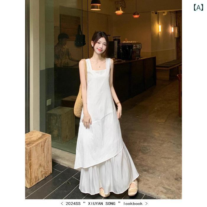 サロペットワンピース レディース Vネック シンプル 無地 ジャンパースカート ゆったり ロング丈 体型カバー オーバーオール 大人可愛い おしゃれ きれいめ