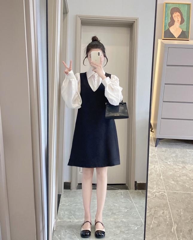 サロペットワンピース レディース Vネック ロング丈 ジャンパースカート 着回し抜群 オールシーズン 体型カバー 大人カジュアル 重ね着 おしゃれ きれいめ