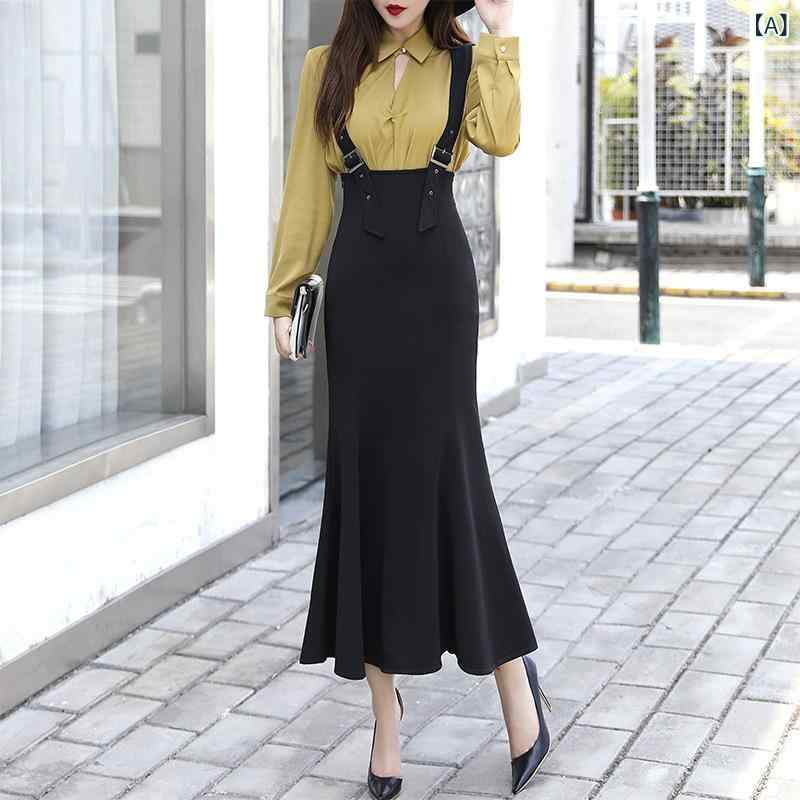 デニムサロペットワンピース レディース Vネック ロング丈 ジャンパースカート ゆったり カジュアル オーバーオール オールシーズン 体型カバー きれいめ 大人可愛い