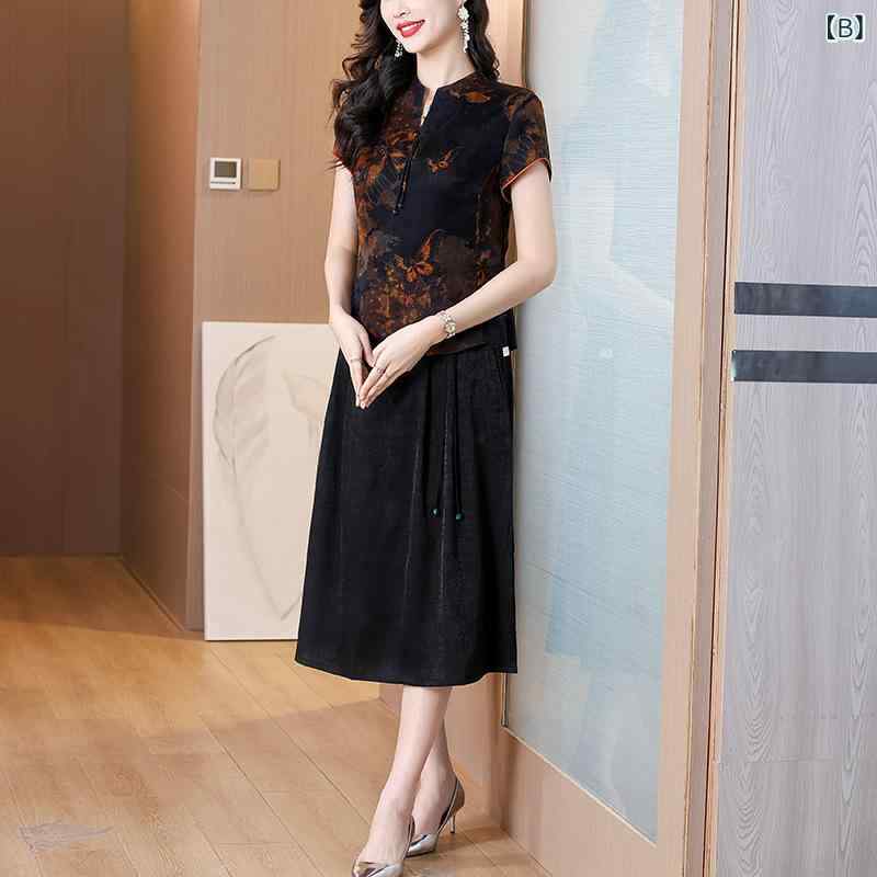 ロングワンピース 秋 涼しい 長袖 きれいめ エレガント 大人可愛い 体型カバー 普段着 マキシ丈 半袖 シフォン