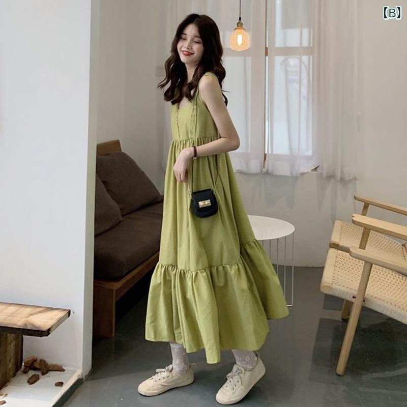 ジャンパースカート デニム レディース ミモレ丈 きれいめ 大人カジュアル サロペット風 肩紐調整 春夏秋 ワンピース