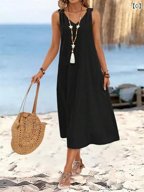 ジャンパースカート レディース 夏コーデ フレアシルエット カジュアル 入学式 M ゆったり