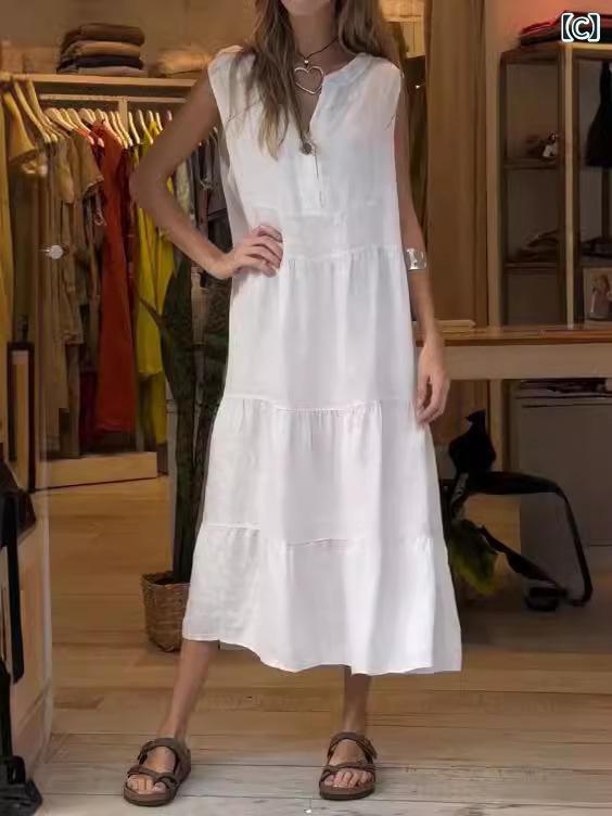 ジャンパースカート レディース 春コーデ レース きれいめ ママ会 S 体型カバー