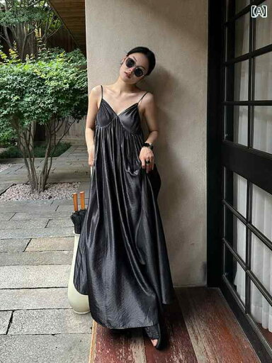ジャンパースカート レディース ロング Aライン 体型カバー Vネック 袖なし ワンピース 春夏秋 きれいめ 大きいサイズ S〜XXL ジャンパースカート レディース ロング Aライン 体型カバー Vネック 袖なし ワンピース 春夏秋 きれいめ 大きいサイズ S〜XXL