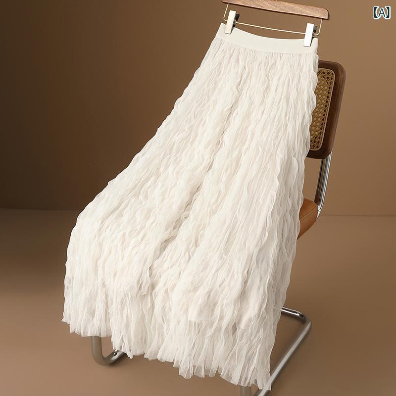 プリーツスカート ロング レディース シフォン スカート ハイウエスト 着痩せ ウエストゴム 無地 黒 白 春 夏 秋 冬 マキシスカート 体型カバー 大きいサイズ きれいめ おしゃれ 通勤 オフィス カジュアル フレアスカート ウエストゴム シンプル