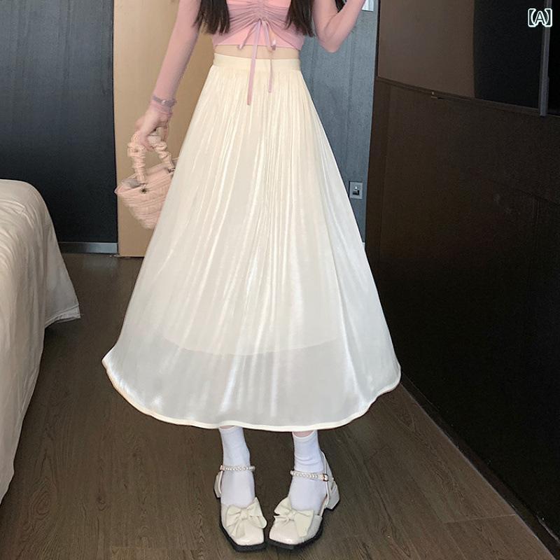 プリーツスカート ロング レディース シフォン スカート ハイウエスト 着痩せ ウエストゴム 無地 黒 白 春 夏 秋 冬 マキシスカート 体型カバー 大きいサイズ きれいめ おしゃれ 通勤 オフィス カジュアル フレアスカート ウエストゴム シンプル