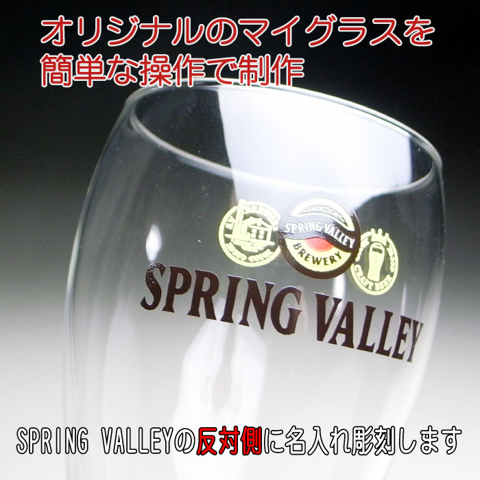 エッチングギフトの【名入れ グラス 彫刻 × スプリングバレー 豊潤 ビアタンブラー / SPRING VALLEY / 1脚 / メーカー箱】名入れ グラス 名前入り プレゼント 名入り ギフト 名前入れ ビール ビヤー グラス 人気 オリジナル｜アングル2
