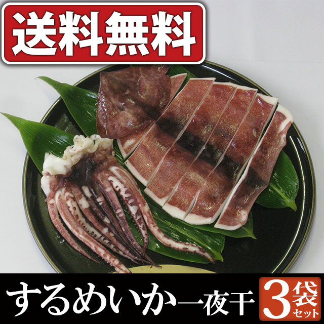 【送料無料】おつまみに！富山のスルメイカ 一夜干し 3袋セット（1袋：中サイズ2枚入り）◆北陸/富山/干物/一夜干し/イカ/烏賊/いか/スルメイカ/するめいか/つまみ◆