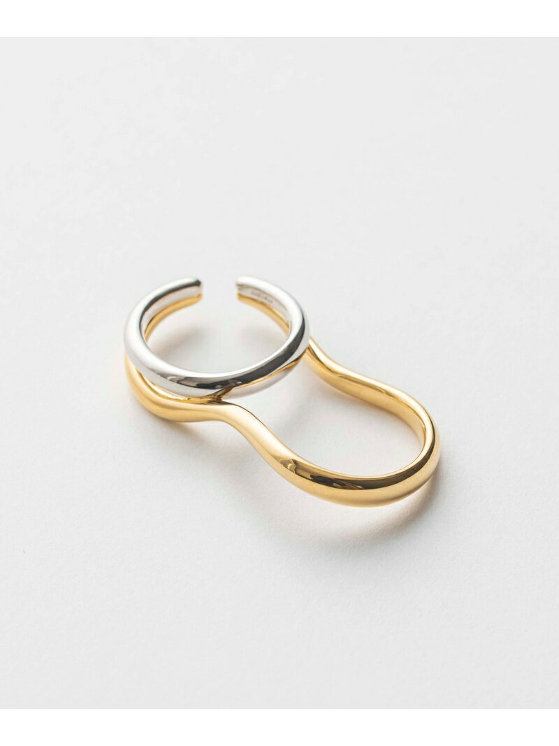 ete レディース アクセサリー・腕時計 エテ バイカラー ダブルリングカフ ete エテ アクセサリー・腕時計 リング・指輪 ゴールド Rakuten Fashion