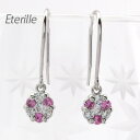 【P10倍 8/24 20:00〜】ダイヤモンド フックピアス 18k レディース ダイヤ フラワー ミステリー ピンクサファイア ピアス ゆれる ブラ 18金...