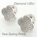 【P10倍 500円OFFクーポン】ダイヤ イヤリング ピアス ダイヤモンド レディース パヴェ フラワー ゴージャス 1.0カラット プラチナ pt900 ボ...