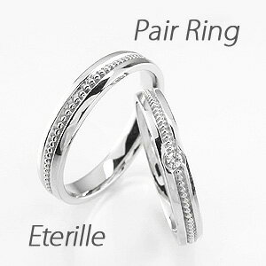 【P10倍 500円OFFクーポン】ペアリング 刻印 ゴールド ダイヤモンド 結婚指輪 マリッジリング アンティーク ミル打ち k18 18k 18金 オータム...