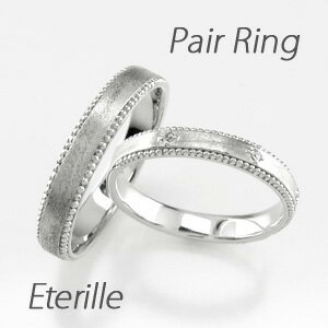 【P10倍 500円OFFクーポン】ペアリング 刻印 ゴールド ダイヤモンド 結婚指輪 マリッジリング アンティーク ミル打ち つや消し トリロジー k18 1...