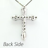 クロス十字架ブラックダイヤモンドネックレスペンダントダイヤペンダント18金K18ホワイトゴールドK18WG0.30ct【送料無料】