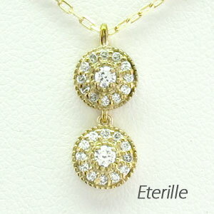 楽天Luire Deuxieme【10％OFF】ダイヤモンド ネックレス 18k ペンダント レディース アンティーク ミル ブラ 揺れる ゆれる ゴールド k18 18金 オータムセール