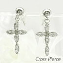 【P10倍 8/24 20:00〜】ピアス 18k 揺れる クロス ダイヤモンド レディース 十字架 マーキス ブラ 18金 k18 ゴールド ボーナスセール