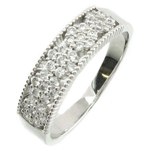 【P5倍 1/30】リング ダイヤモンド 指輪 レディース フラワー 花 セブンスター アンティーク ミル打ち ゴージャス k18 18k 18金 ゴールド 0.3カラット バレンタイン