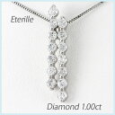 【P5倍 9/18】ダイヤモンド ネックレス 18k ペンダント レディース ストレート エタニティ ゴージャス 1.0カラット ゴールド k18 18金 オータムセール