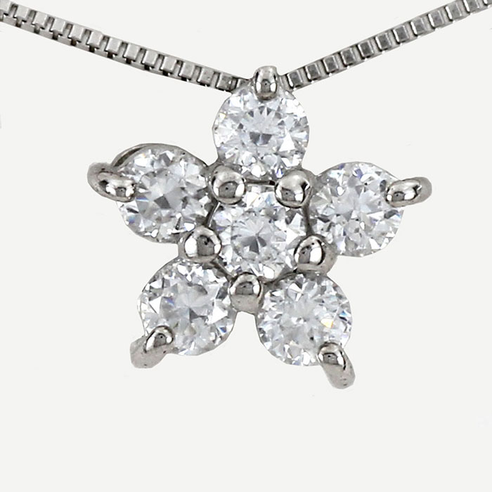 楽天Luire Deuxieme【10％OFF】ダイヤモンド ネックレス ペンダント レディース フラワー プラチナ pt900 オータムセール