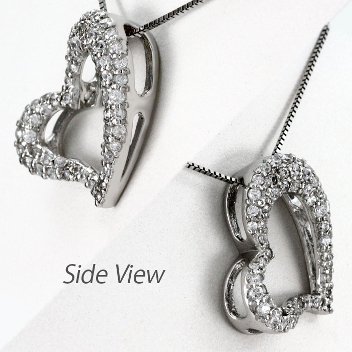 ハート ネックレス ダイヤ ペンダント レディース イヤリング ダイヤモンド プラチナ オープンハート パヴェ Pt900 Luire Deuxieme送料無料 プラチナ900 プラチナ 高品質大人気 Pt900 ハート 高い素材 オープンハート パヴェ 18k ダイヤネックレス ダイヤペンダント