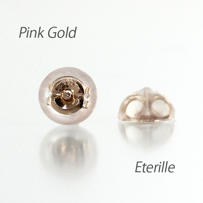 Luire Deuxiemeのキャッチ ピアス シリコン 地金 ゴールド 18金 18k K18 ダブルロック レディース メンズ 1ペア ボーナスセール｜アングル3