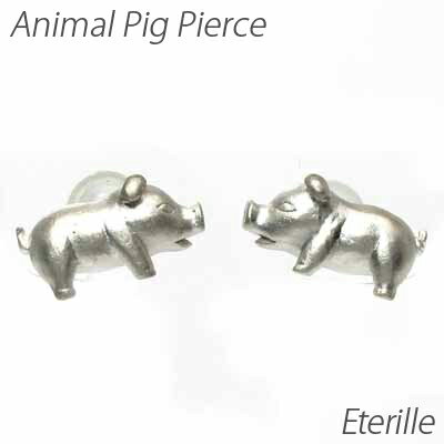 楽天Luire Deuxieme【10％OFF】ブタ ぶた 豚 ピアス プラチナ レディース ピッグ アニマル 地金 無垢 pt900 オータムセール