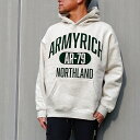 【SALE セール 】 ARMYRICH アーミーリッチ フロッキープリント スウェットパーカー OATMEAL (オートミール) メンズファッション プルオー...